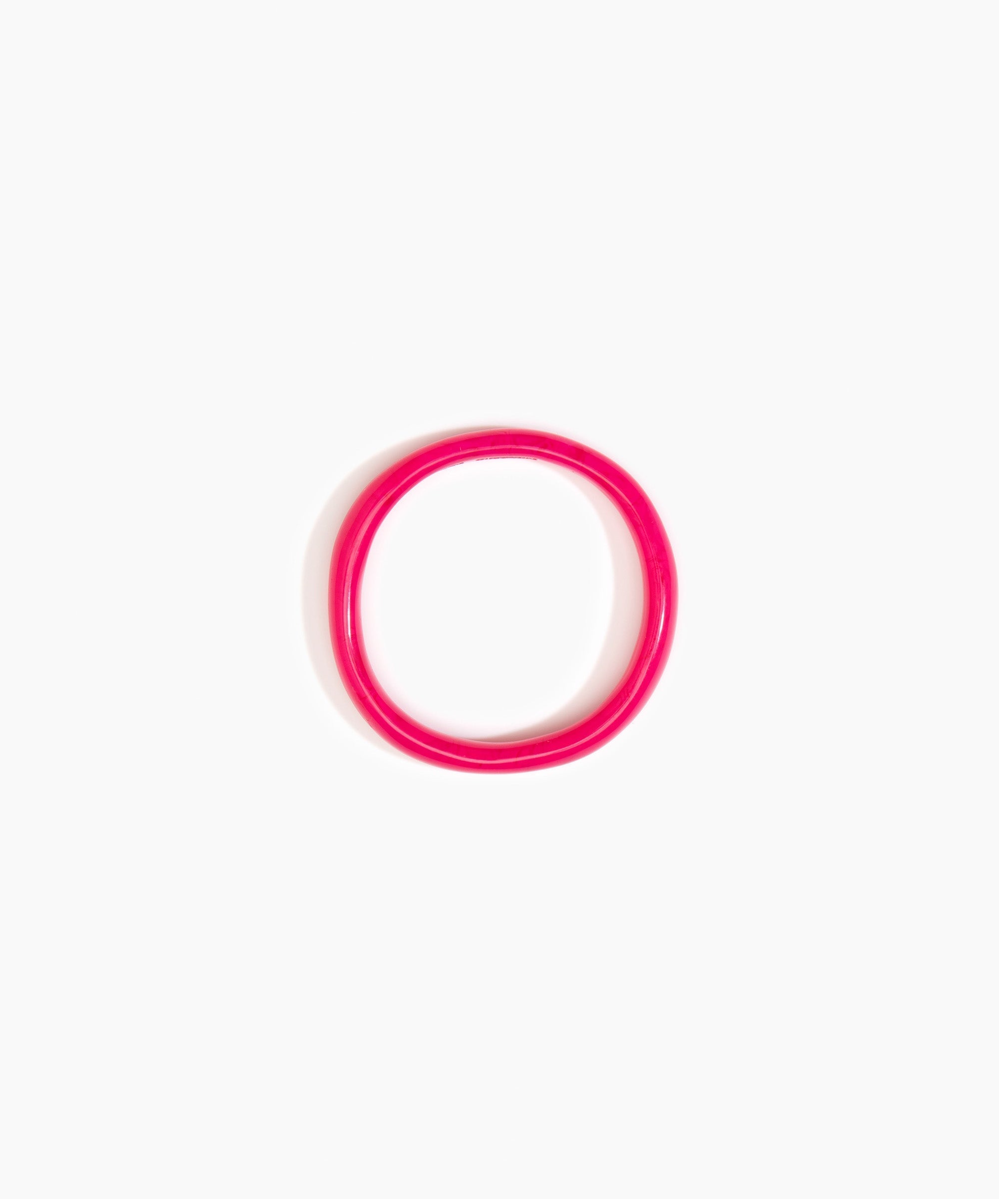 Dinosaur Designs Polished Classic Wishbone Bangle in Flamingo Colour resin with Regular Fit.