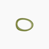 Dinosaur Designs Rock Wishbone Bangle in Olive Colour resin with Wide Fit..