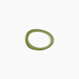 Dinosaur Designs Rock Wishbone Bangle in Olive Colour resin with Wide Fit.