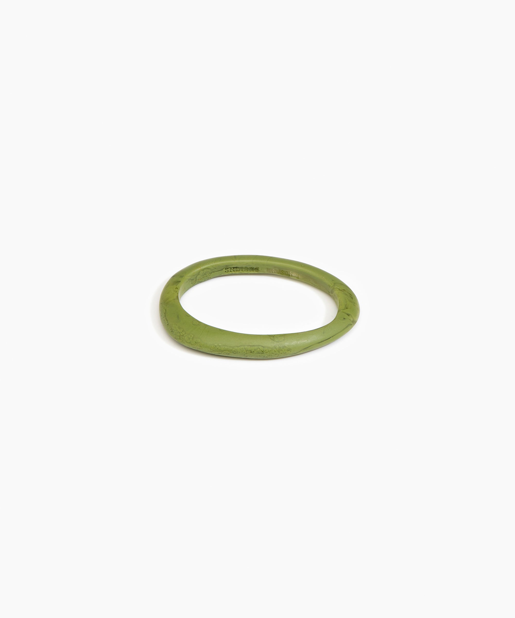 Dinosaur Designs SBRCKWBN Rock Wishbone Bangle OLIVE.