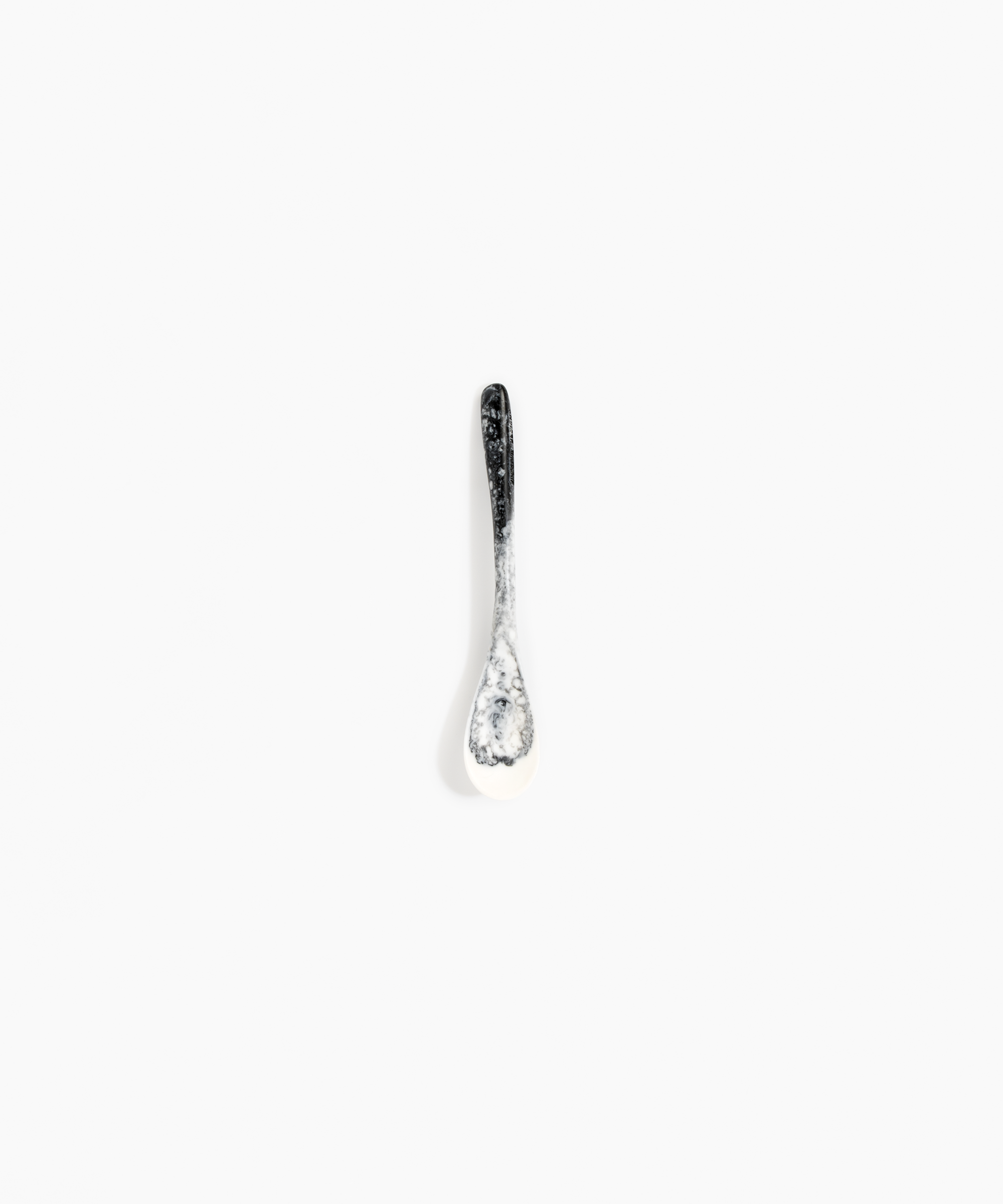 Dinosaur Designs Shell Spoon in White Marble Colour resin.