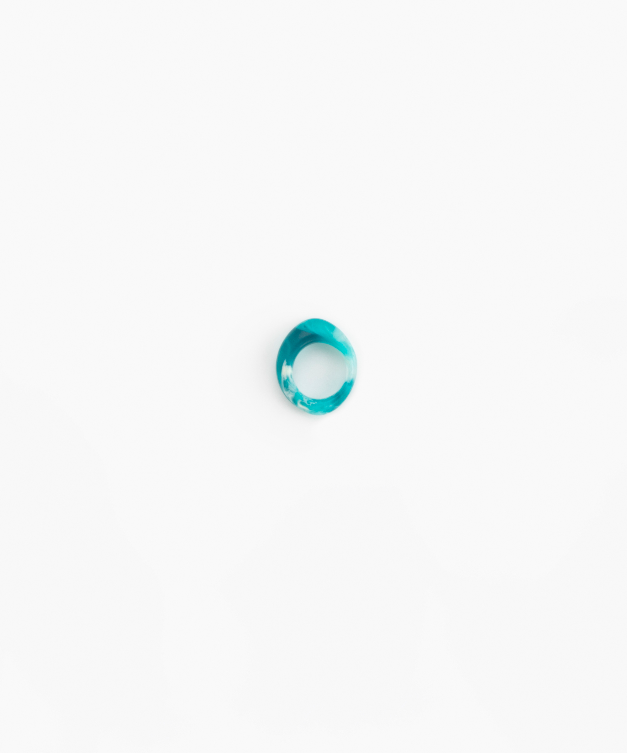 Dinosaur Designs Slate Ring in Lagoon Colour resin with Regular Fit.