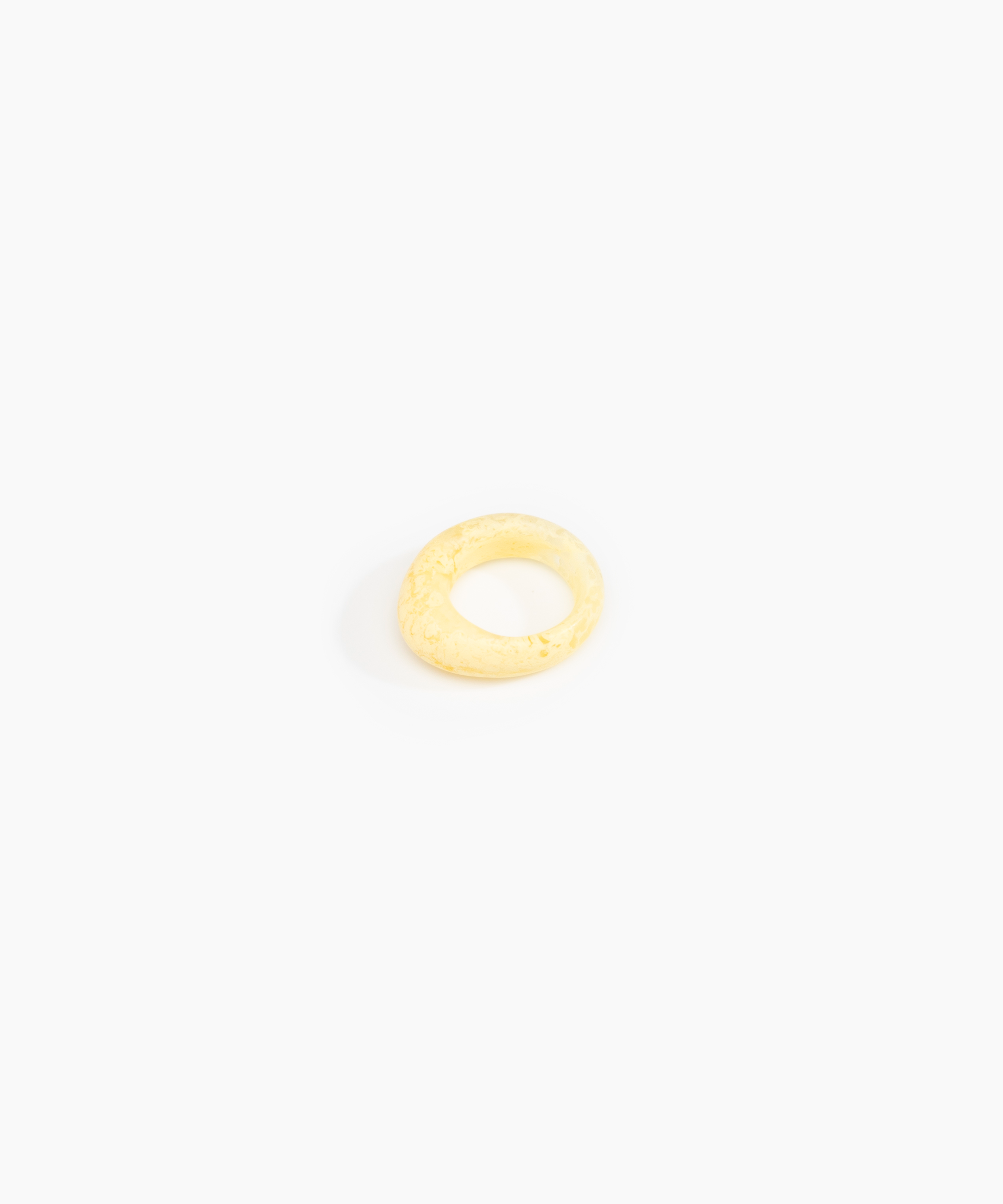 Dinosaur Designs Slate Ring in Lemon Colour resin with Regular Fit..