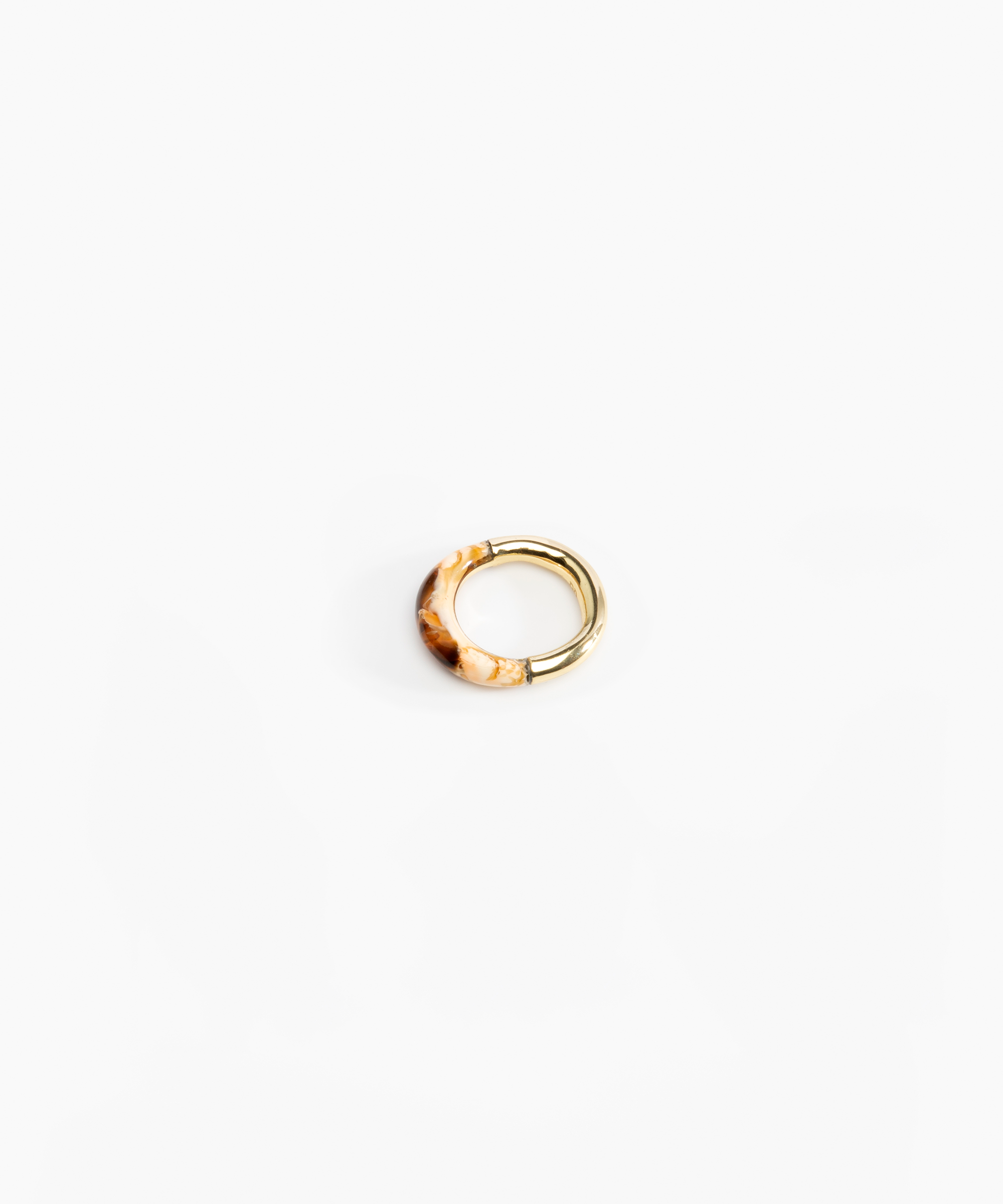 Dinosaur Designs Small Horn Ring in Light Horn color resin with Nano-Coated Brass Material