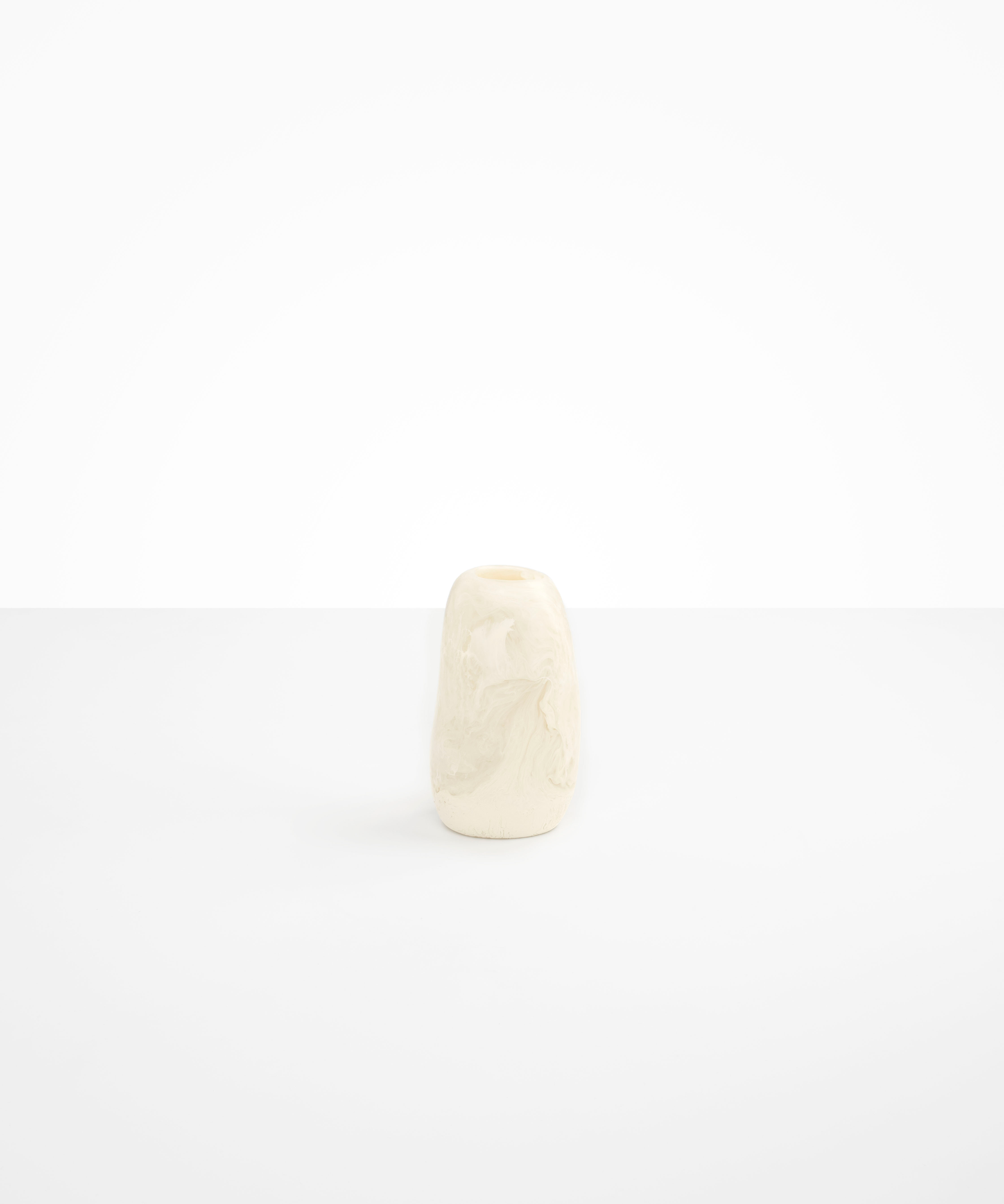 Dinosaur Designs Small Pebble Vase in Chalk Swirl Colour resin..
