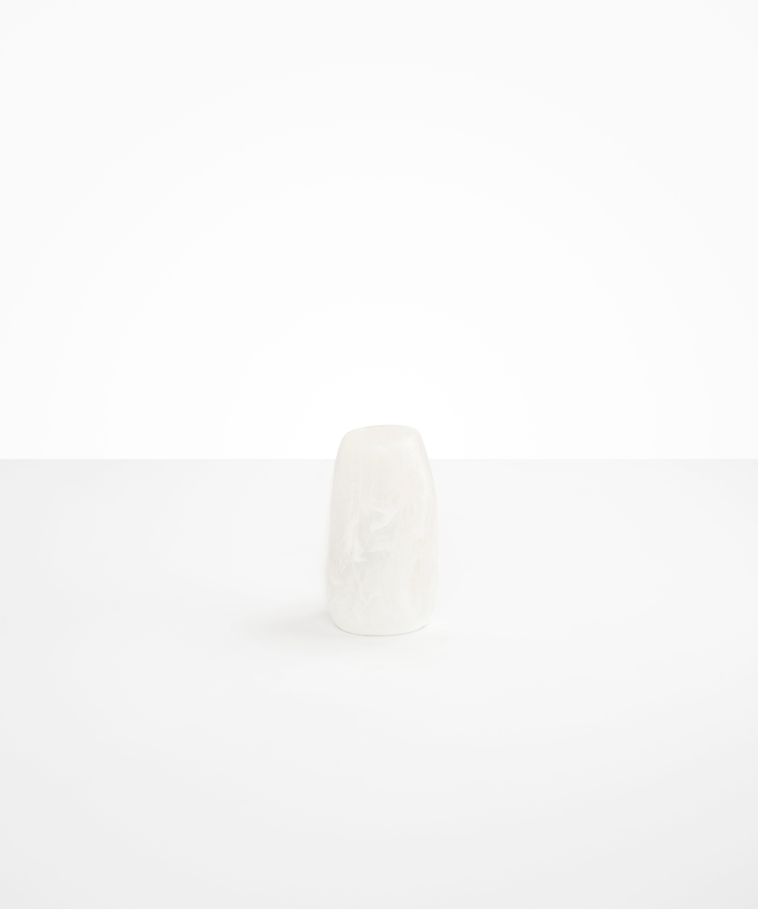 Dinosaur Designs Small Pebble Vase in Snow Swirl Colour resin.