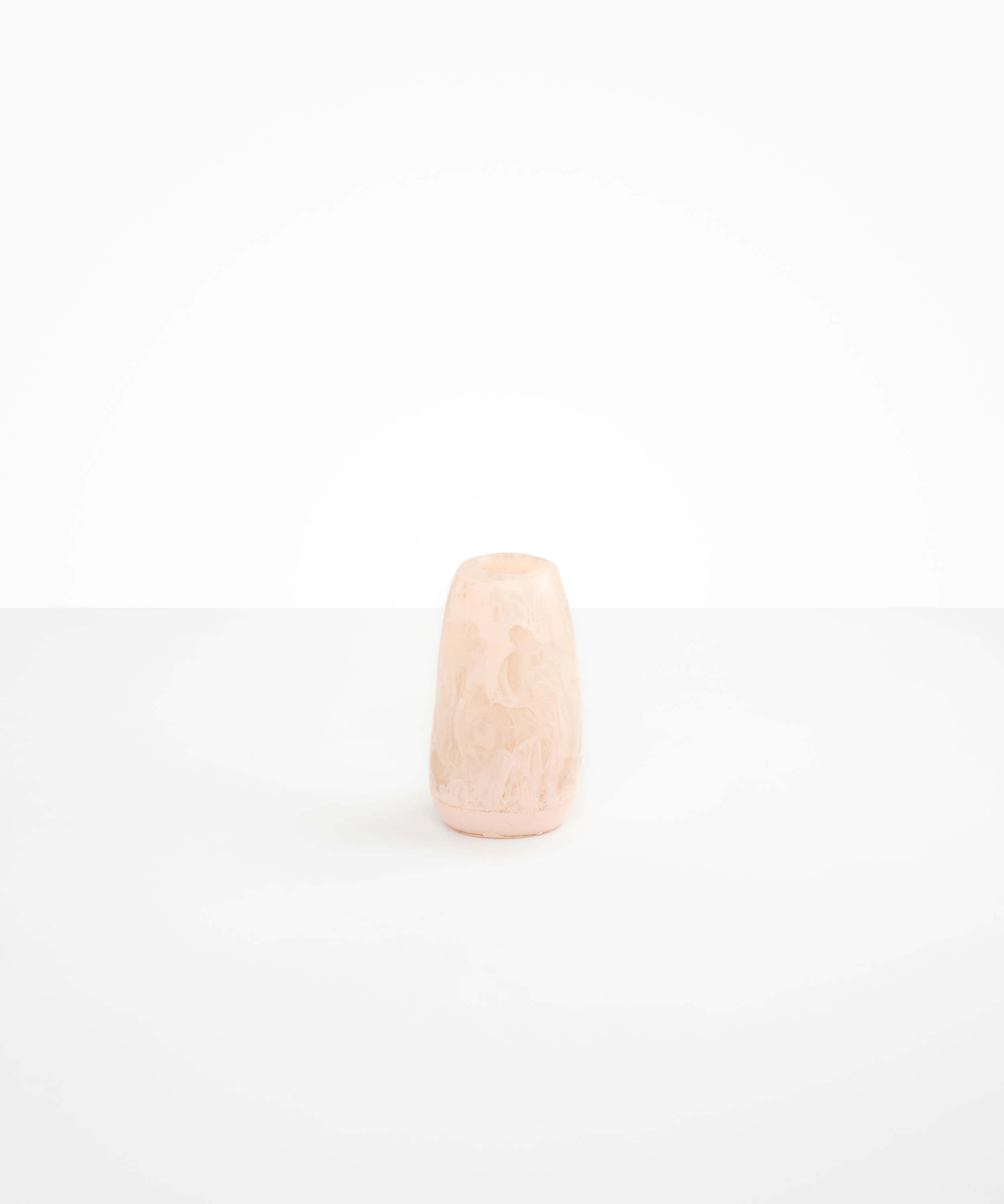 Dinosaur Designs Small Pebble Vase in Rose Swirl Colour resin.