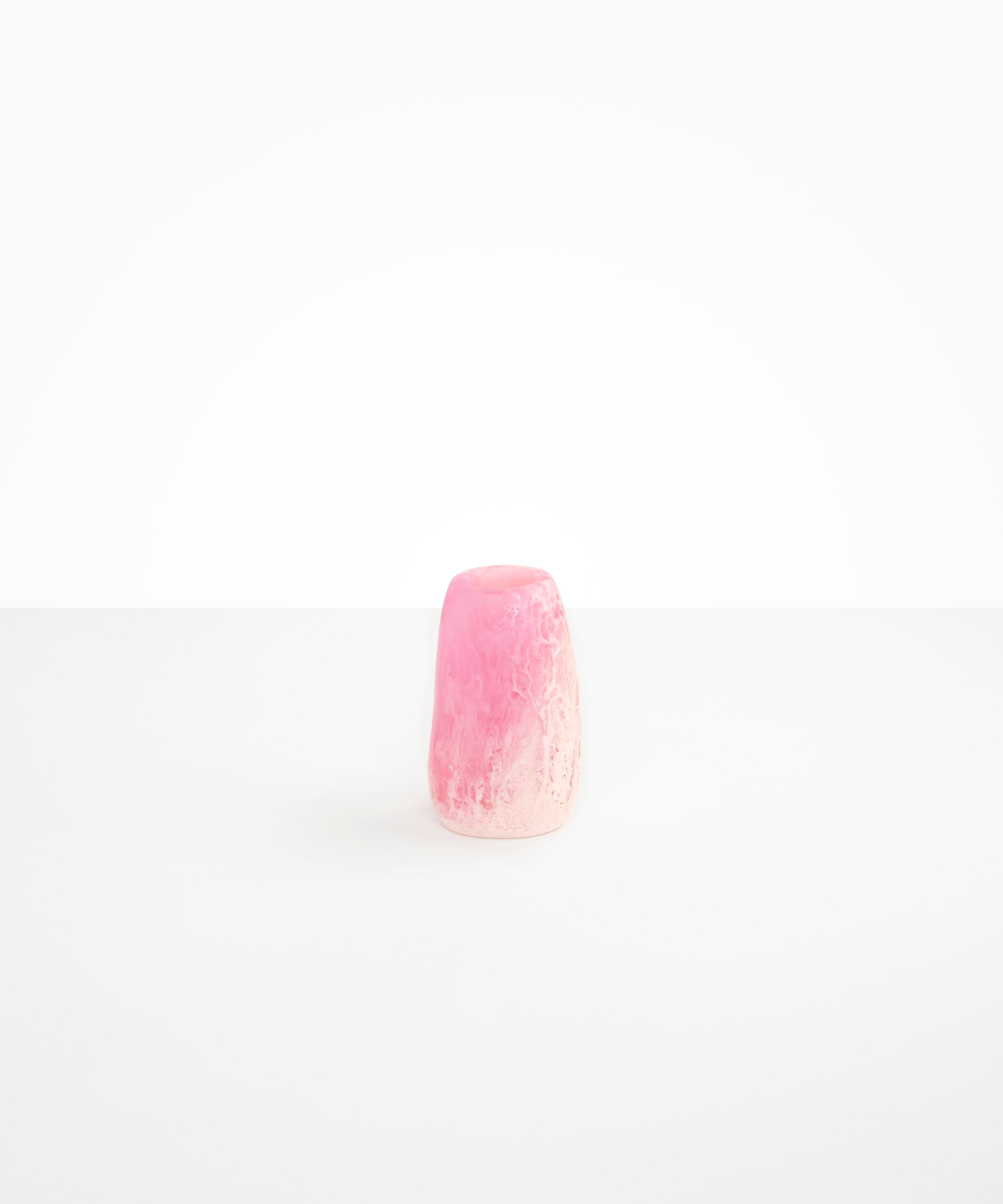 Dinosaur Designs Small Pebble Vase in Shell Pink Colour resin.