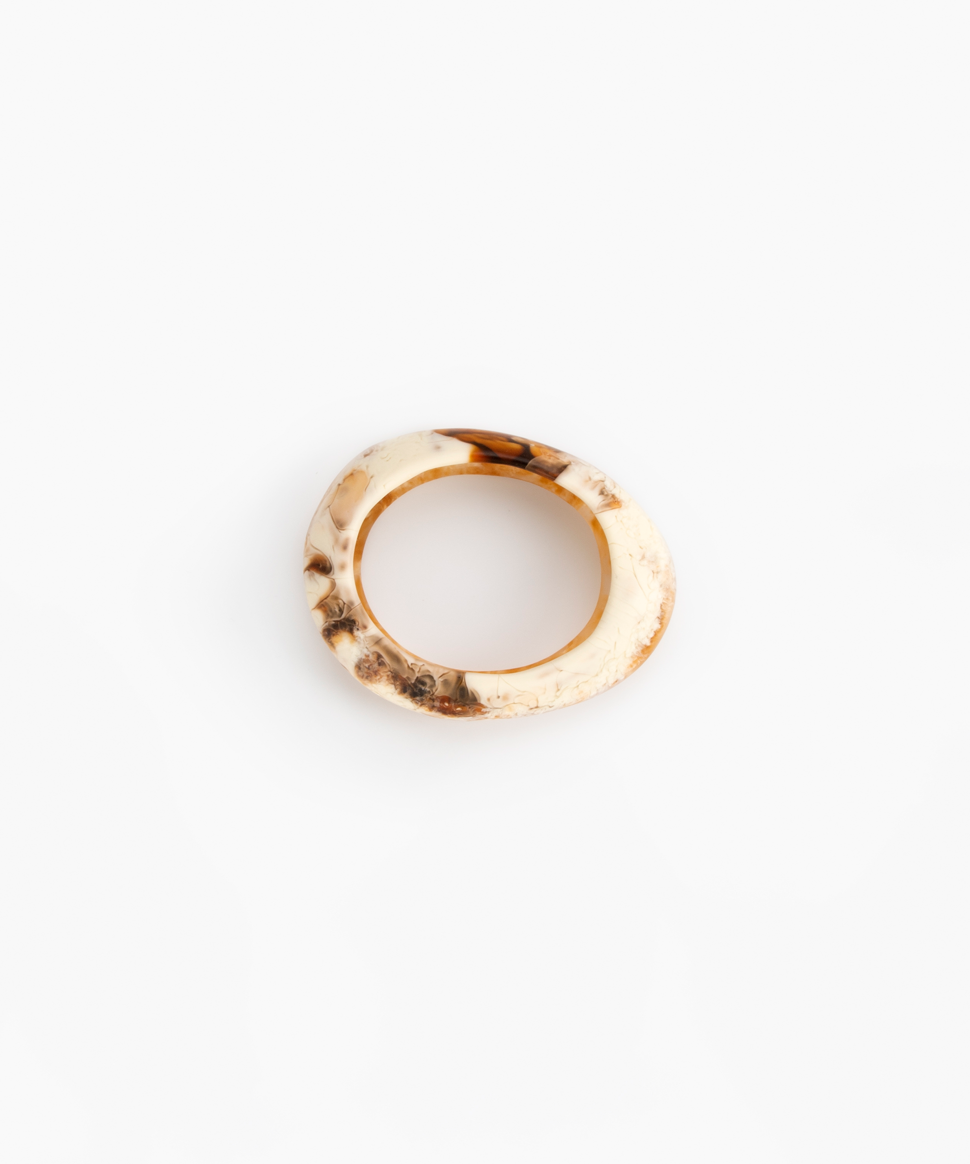 Dinosaur Designs Small Rock Bangle in Light Horn Colour resin with Wide Fit.