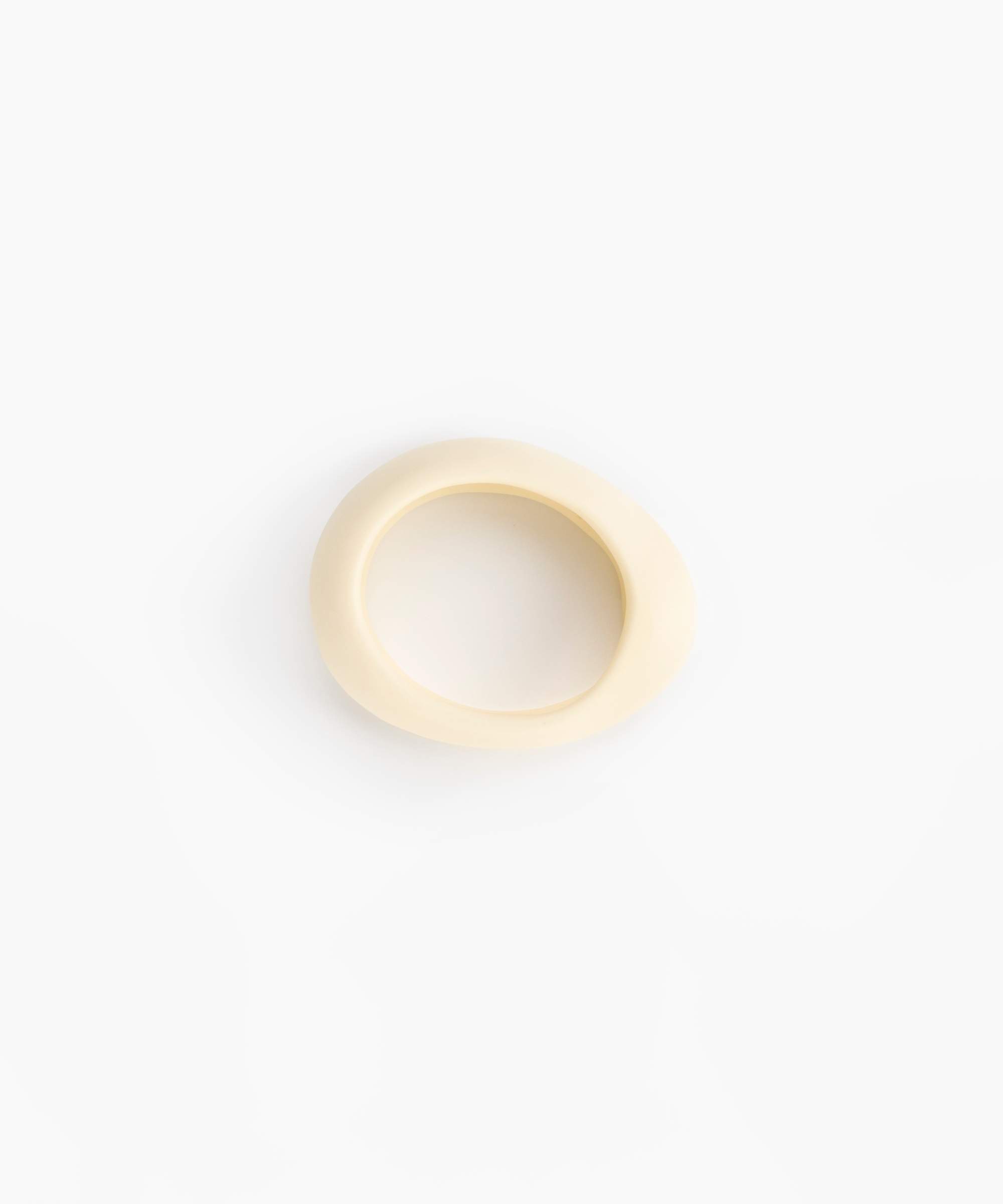 Dinosaur Designs Small Rock Bangle in Cream Colour resin with Wide Fit.