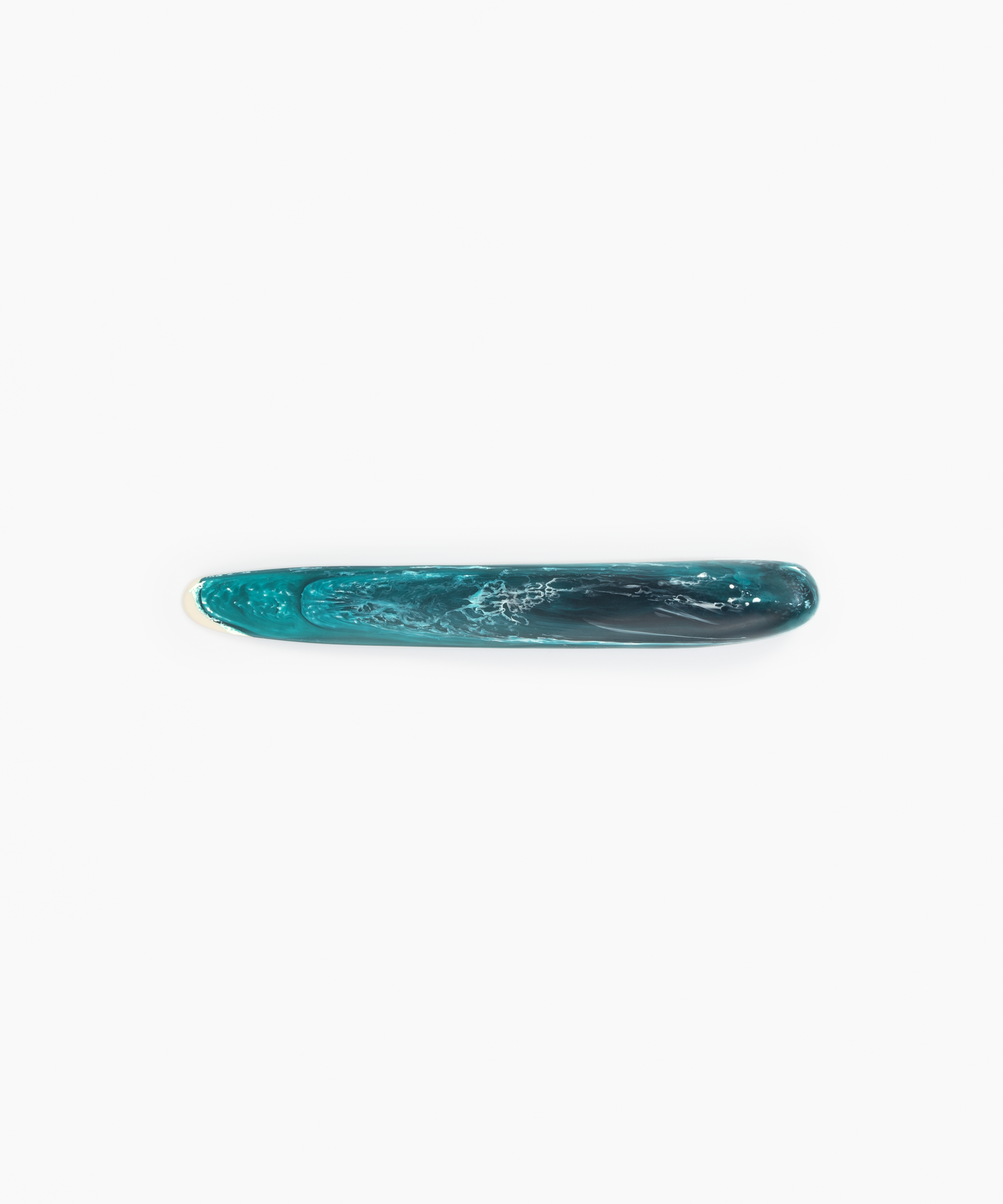 Dinosaur Designs Stone Cheese Knife in Lagoon Colour resin.