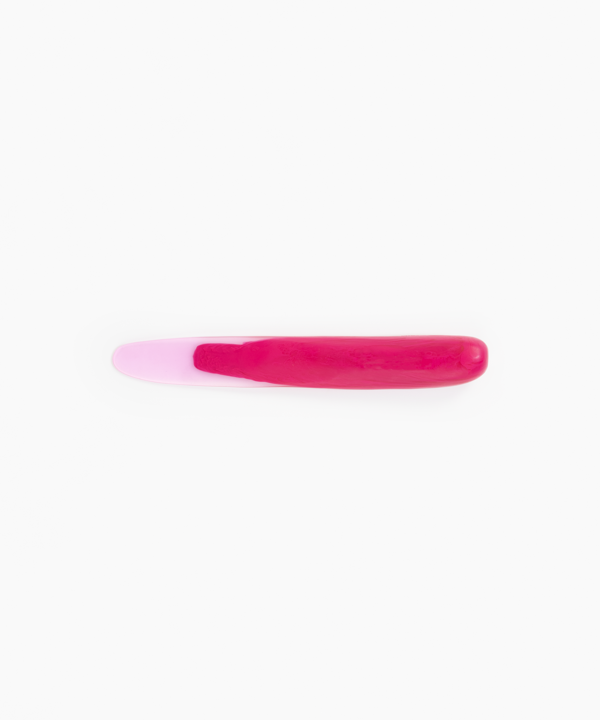 Dinosaur Designs Stone Cheese Knife in Flamingo Colour resin.
