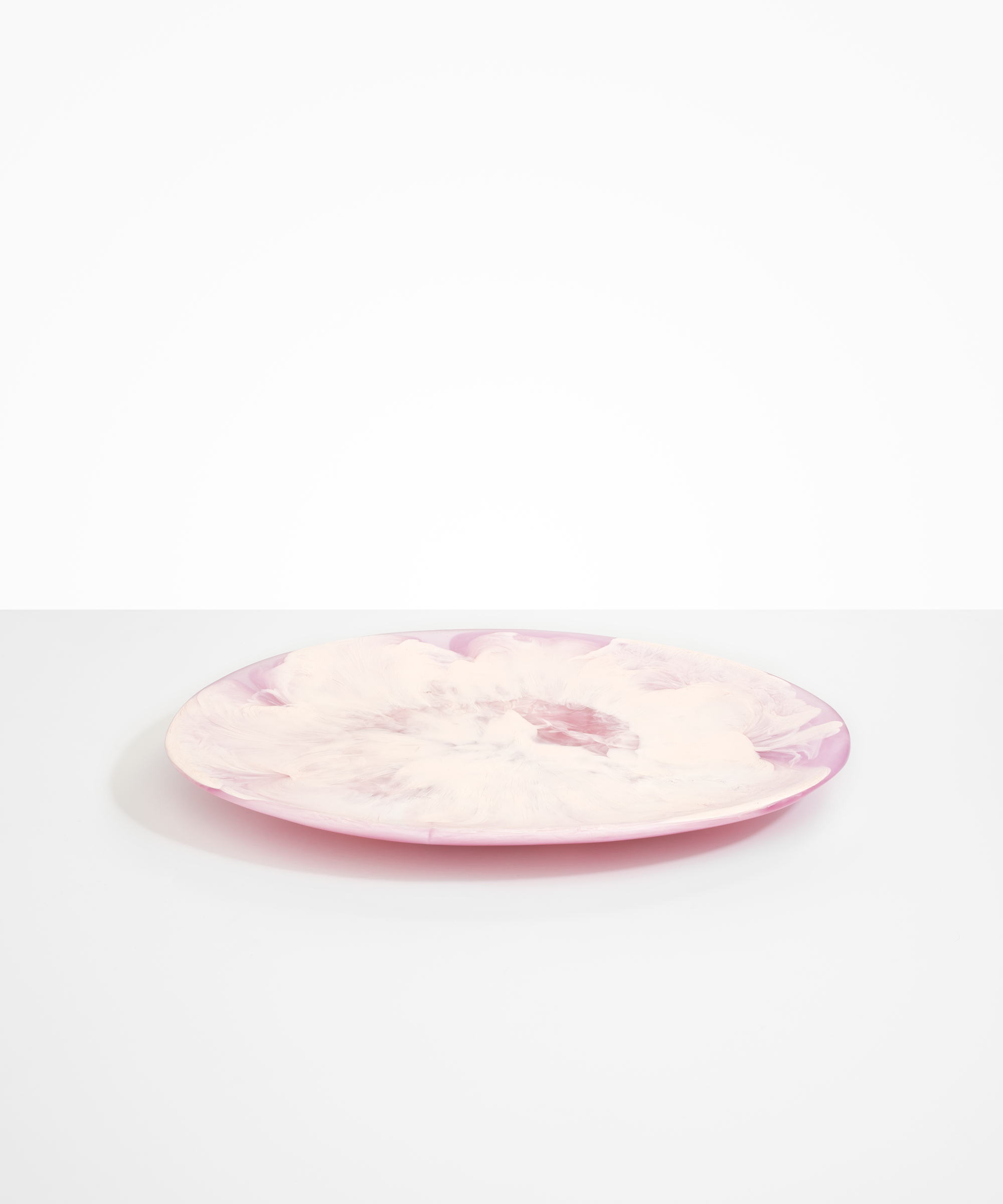 Dinosaur Designs Long Temple Platter in Shell Pink color resin