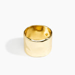 LO Collections Wide Dimpled Bangle in Nano-Coated Brass Material..