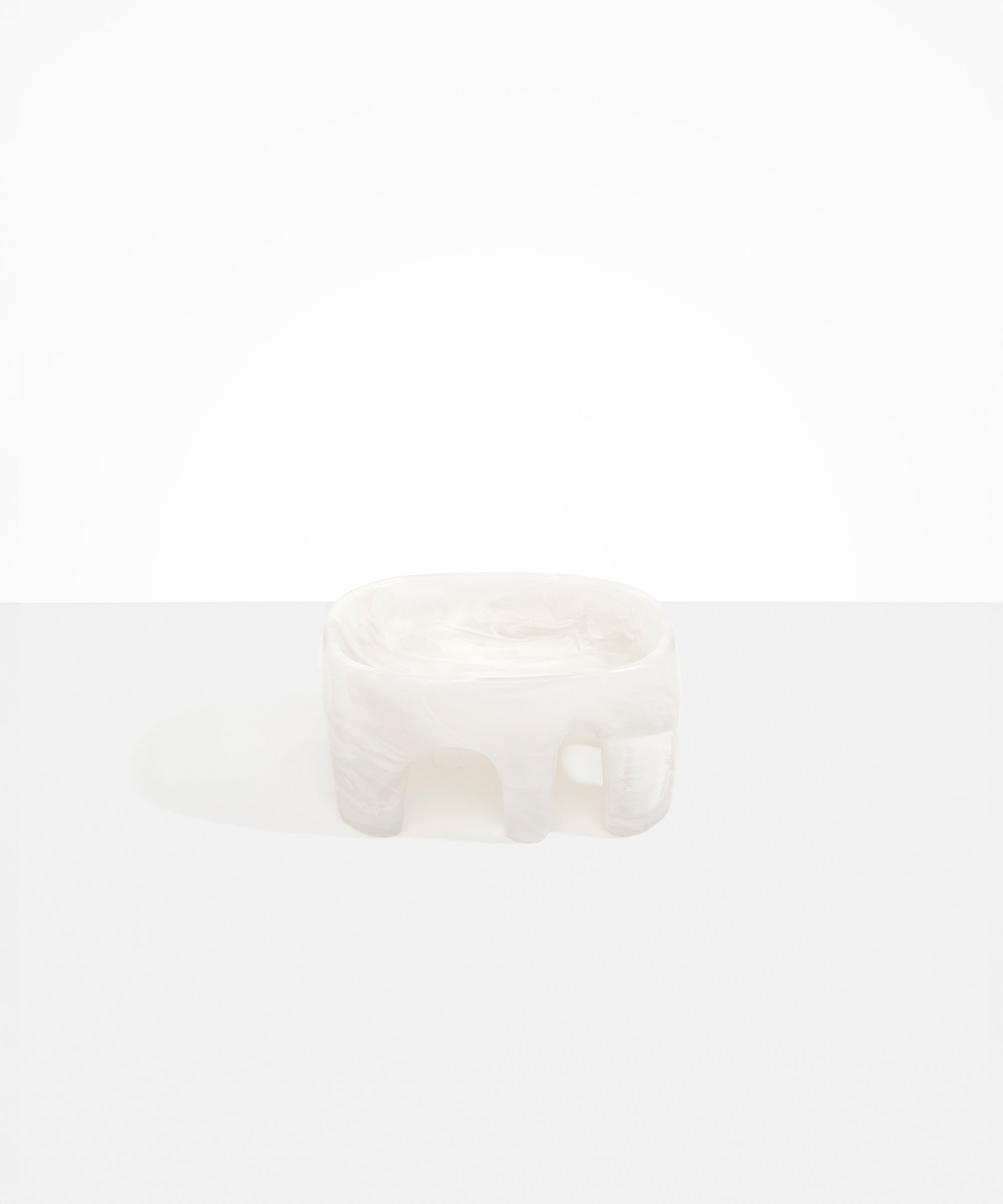 Dinosaur Designs Medium Branch Bowl in Snow Swirl Colour resin..