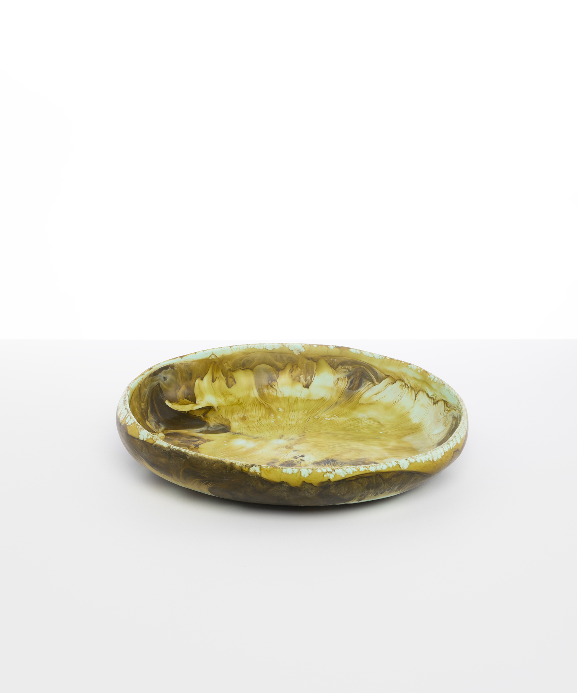 Dinosaur Designs Large Earth Bowl in Malachite Colour resin.