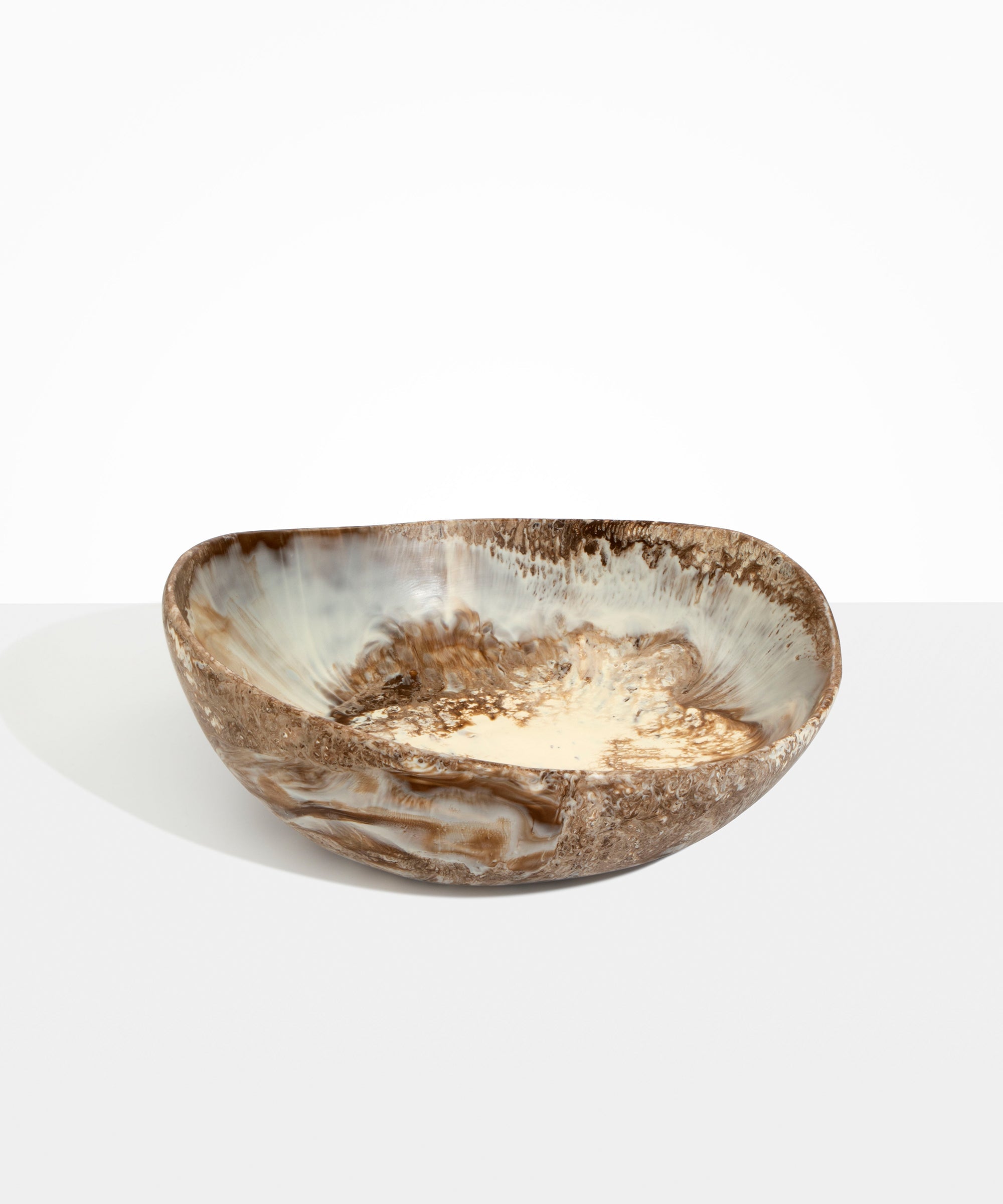 Dinosaur Designs Large Flow Bowl in Cappuccino Colour resin.