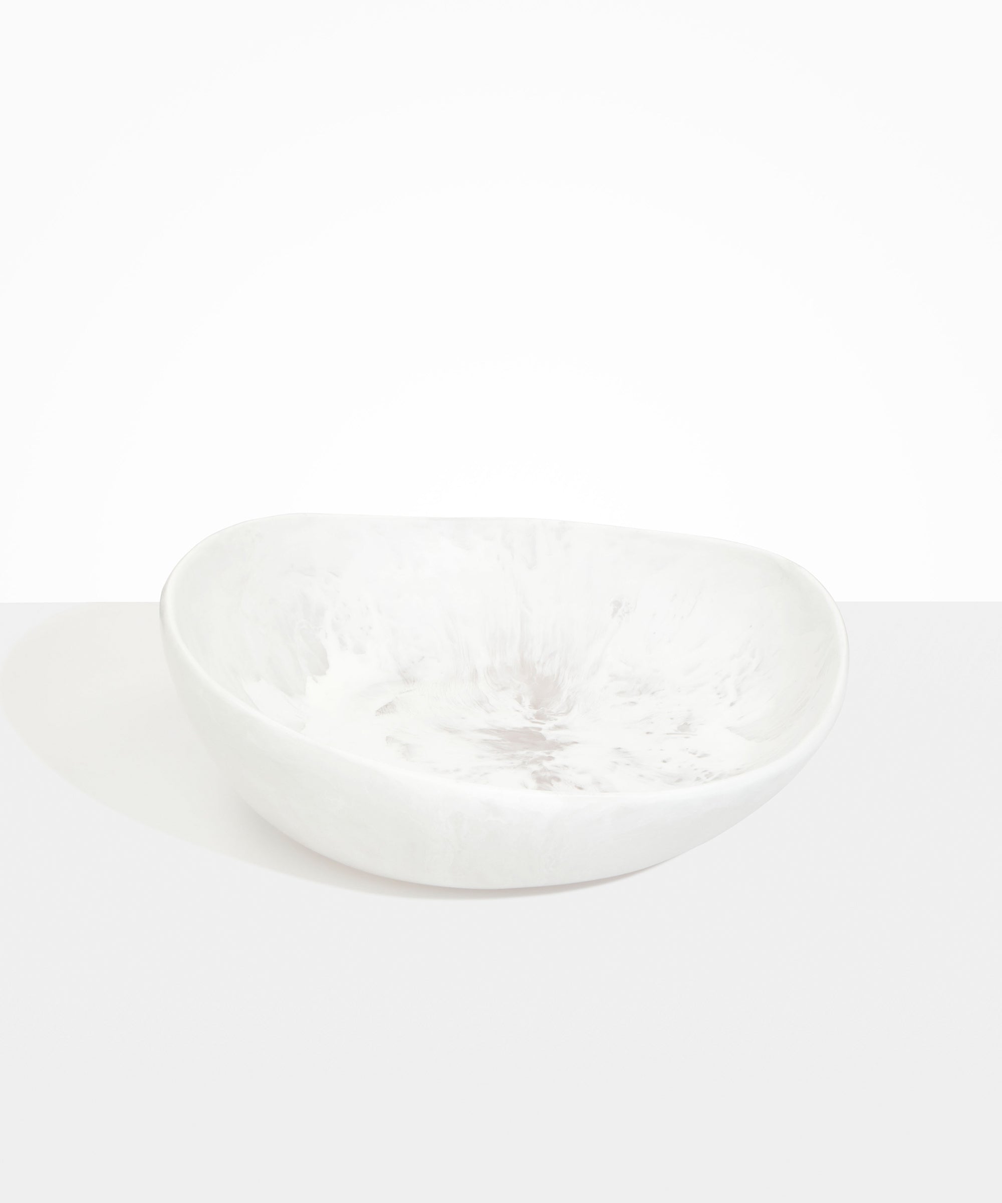 Dinosaur Designs Large Flow Bowl in Snow Swirl Colour resin.