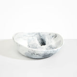 Dinosaur Designs Large Flow Bowl in White Marble Colour resin.