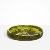 Dinosaur Designs Large Rock Bowl in Malachite color resin