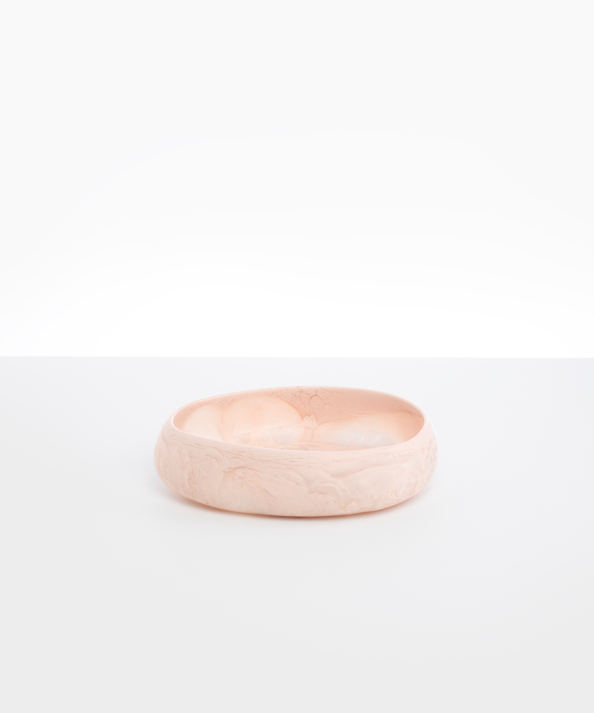 Dinosaur Designs Medium Rock Bowl in Rose Swirl Colour resin.