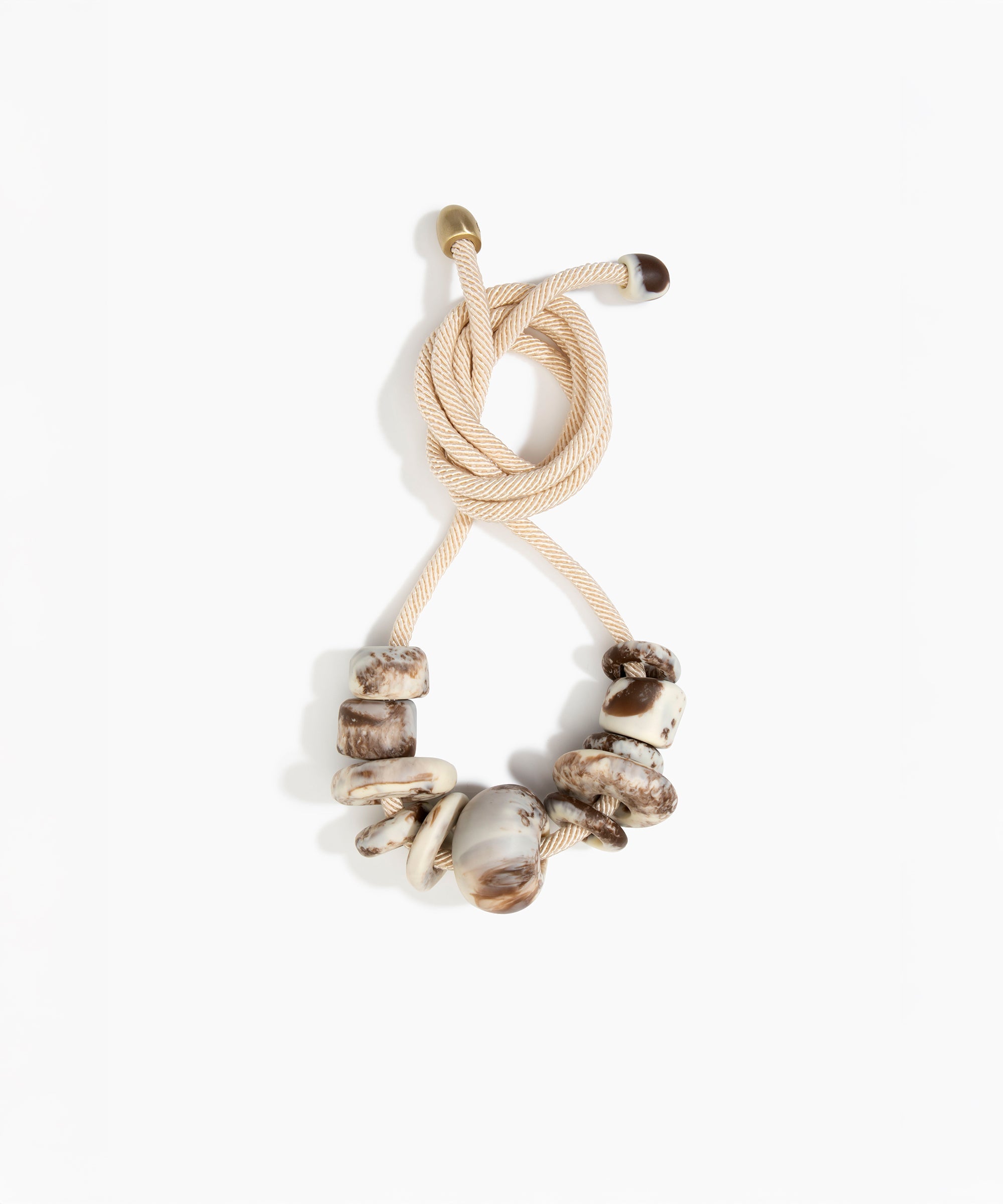 Dinosaur Designs Drift Choker in Cappuccino Colour resin with Brushed Nano-Coated Brass Material.