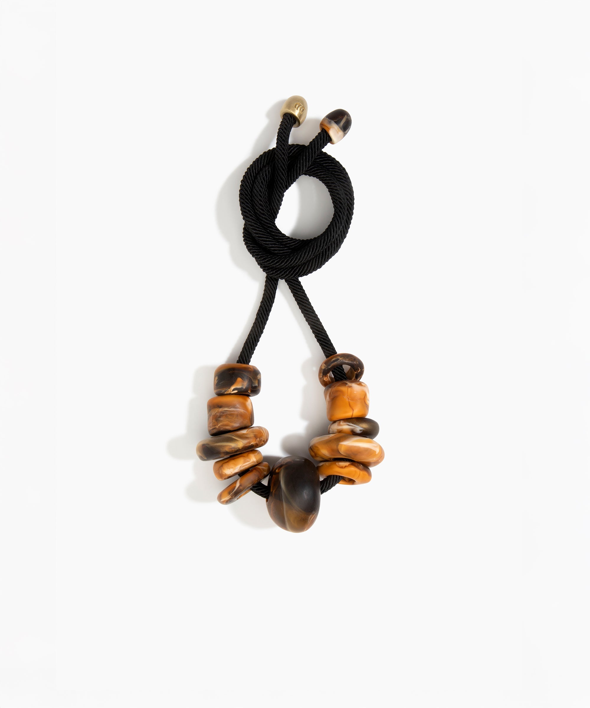 Dinosaur Designs Drift Choker in Dark Horn Colour resin with Brushed Nano-Coated Brass Material..