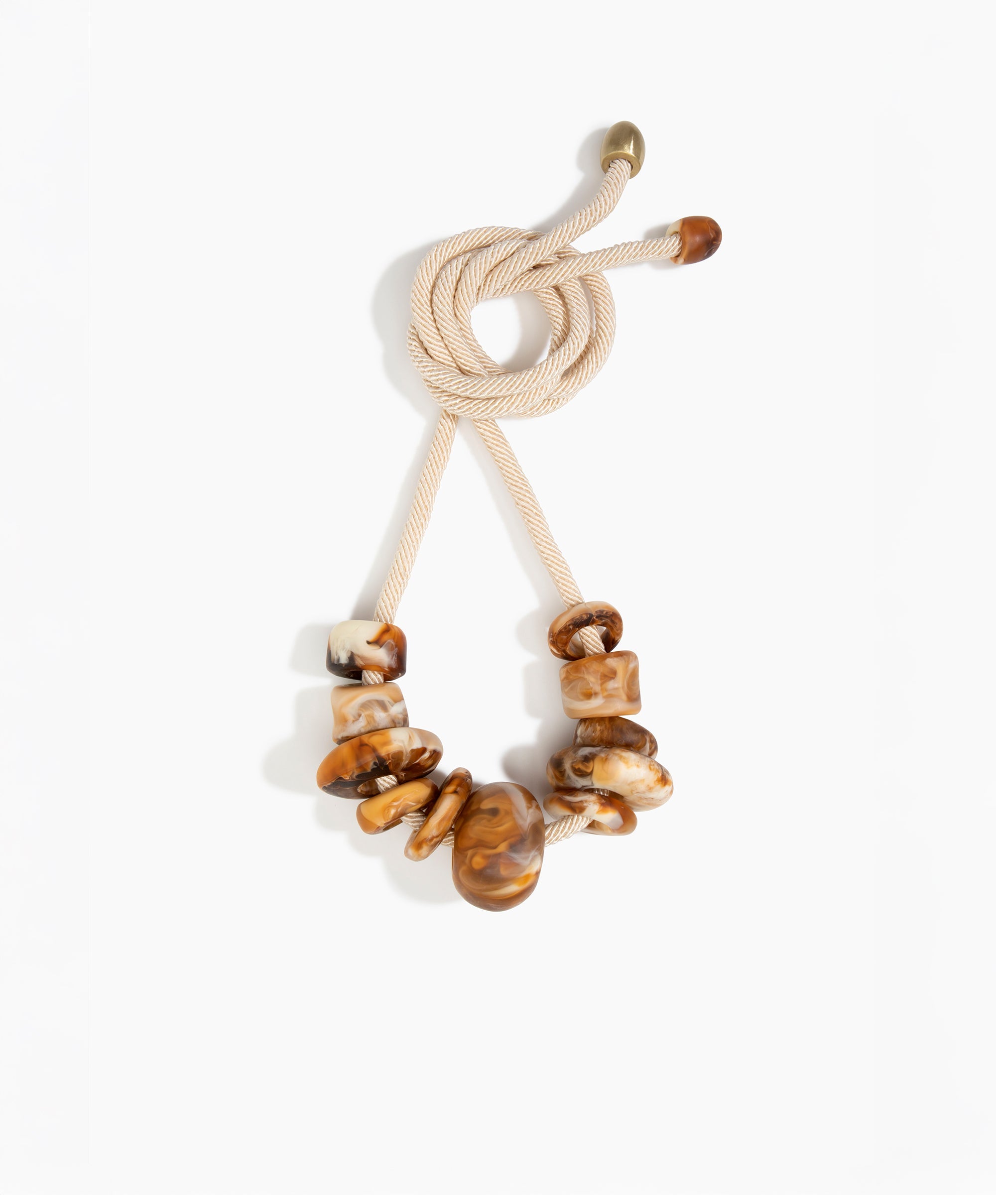 Dinosaur Designs Drift Choker in Light Horn Colour resin with Brushed Nano-Coated Brass Material.