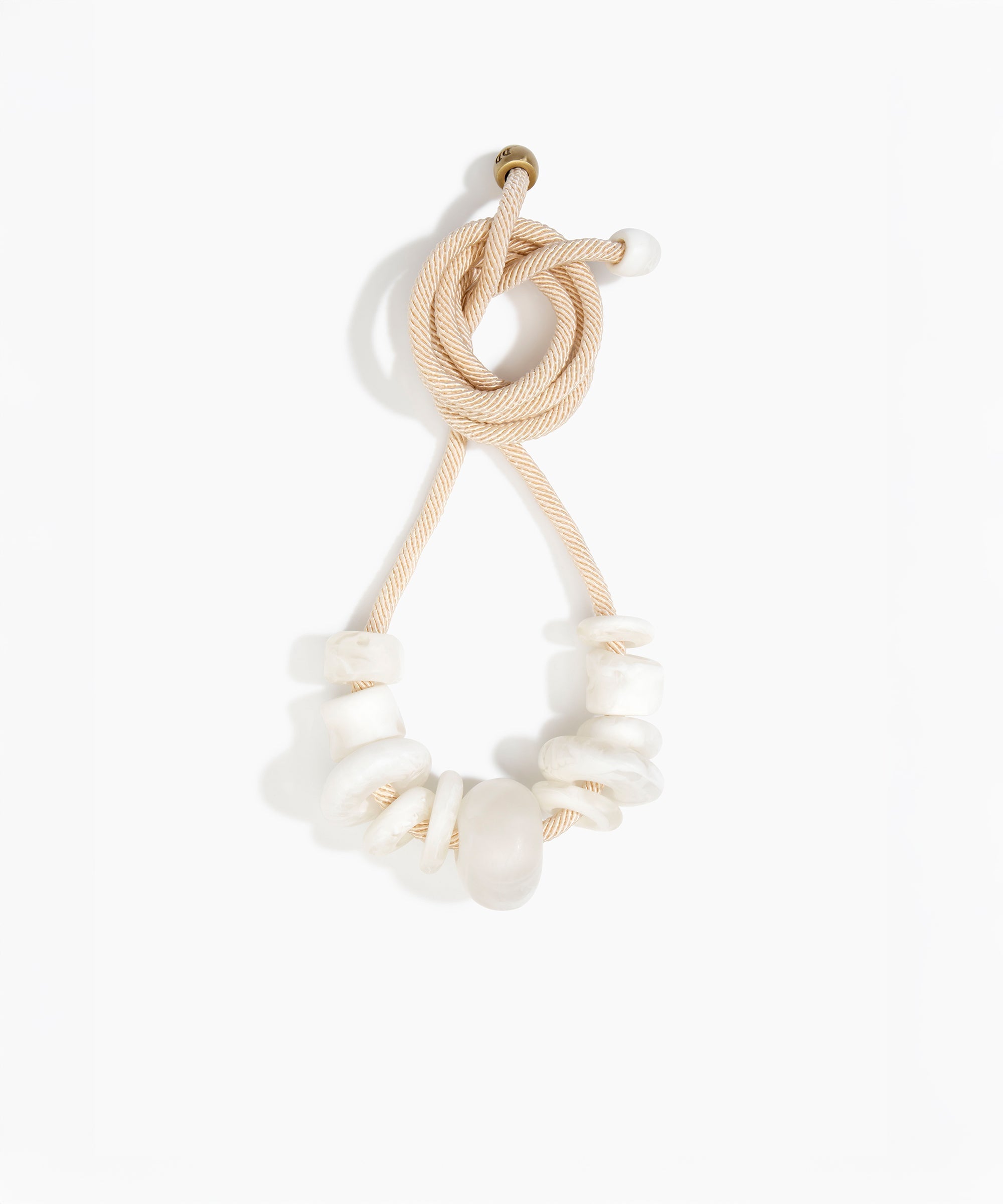 Dinosaur Designs Drift Choker in Snow Swirl Colour resin with Brushed Nano-Coated Brass Material