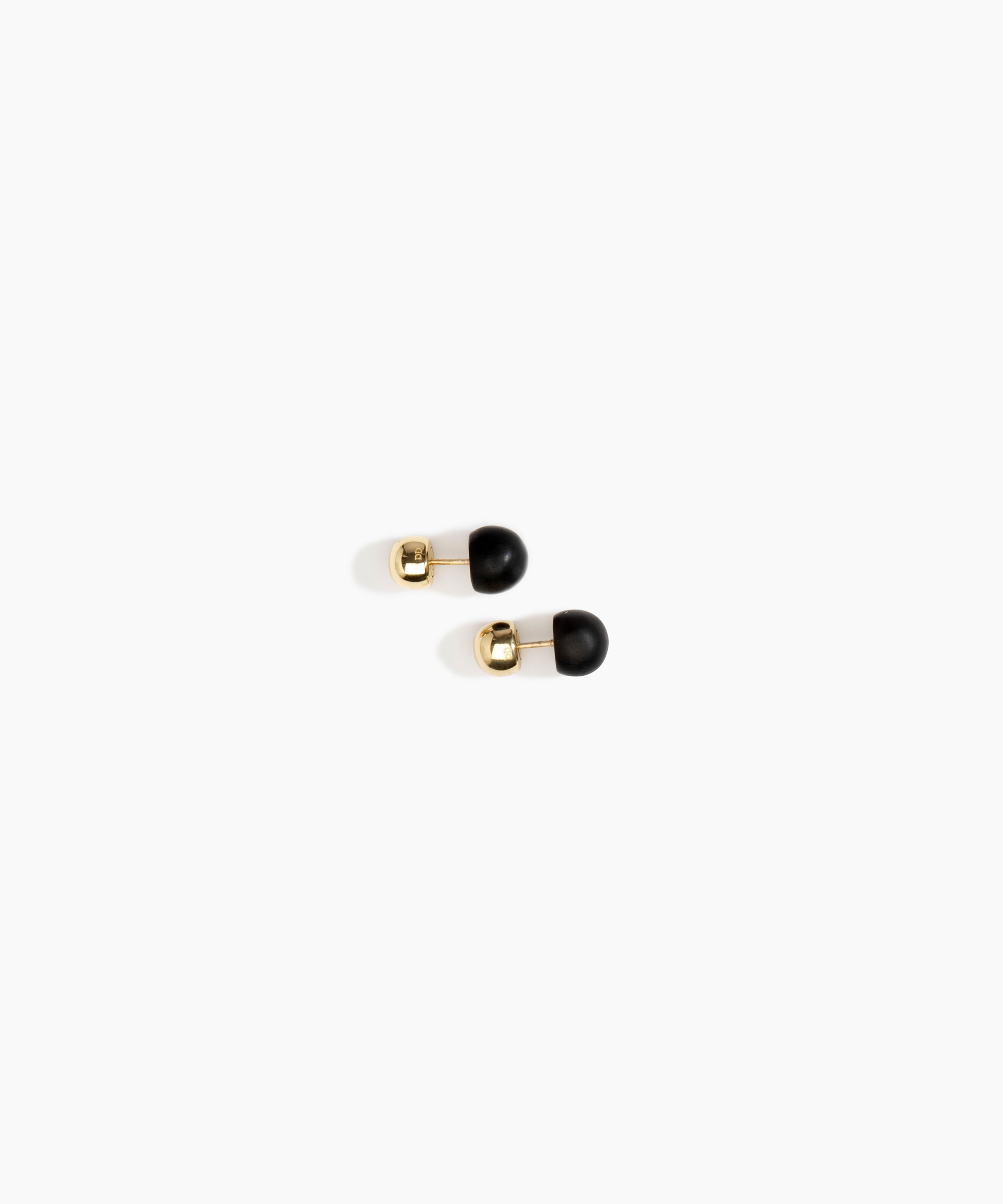 Dinosaur Designs Small Ball Stud Earrings in Black Colour resin with Nano-Coated Brass Material