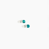 Dinosaur Designs Small Ball Stud Earrings in Lagoon Colour resin with Silver-Plated Brass Material.