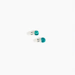 Dinosaur Designs Small Ball Stud Earrings in Lagoon Colour resin with Silver-Plated Brass Material..