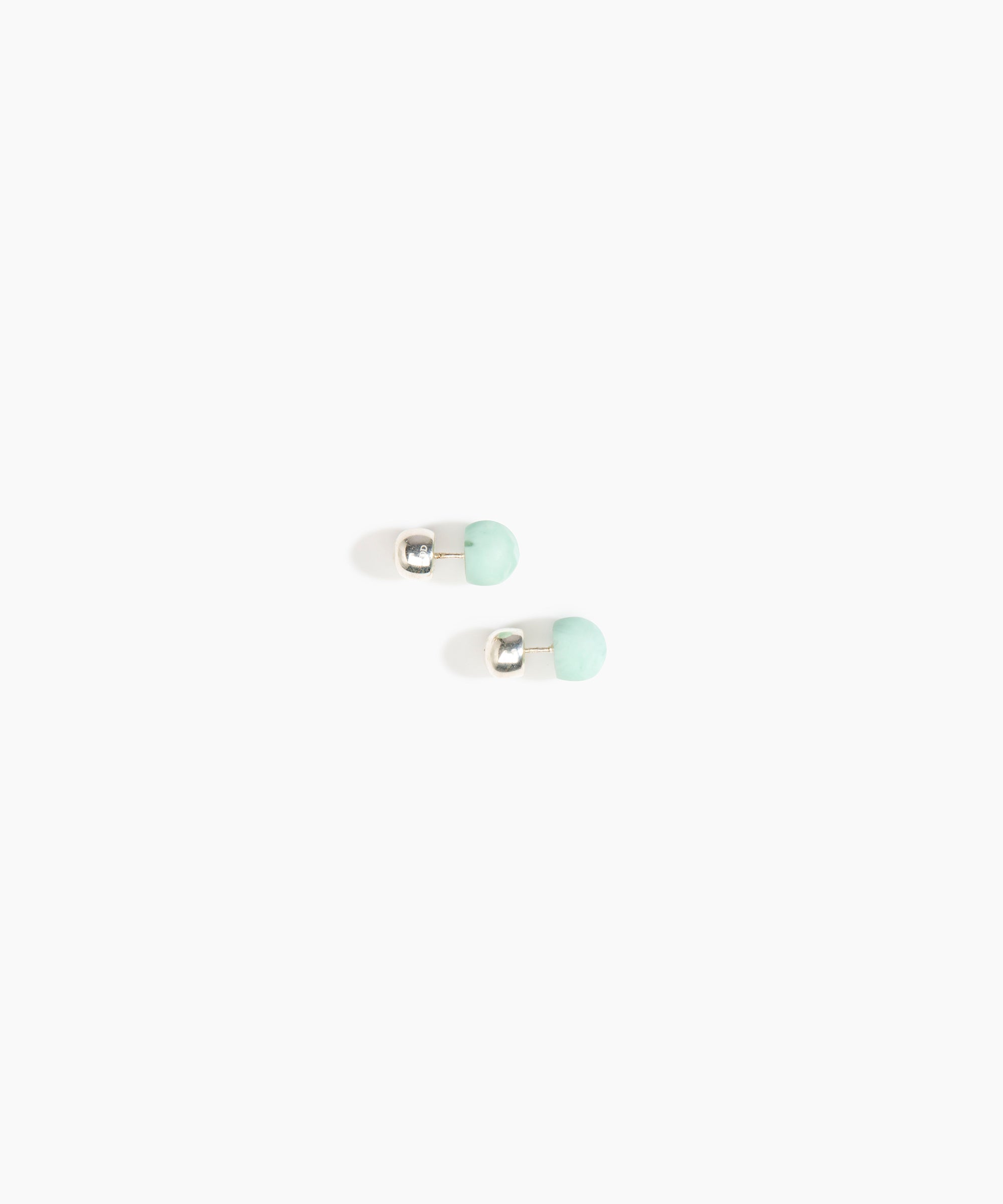 Dinosaur Designs Small Ball Stud Earrings in Mint Colour resin with Silver-Plated Brass Material..