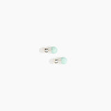 Dinosaur Designs Small Ball Stud Earrings in Mint Colour resin with Silver-Plated Brass Material.