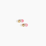Dinosaur Designs Small Ball Stud Earrings in Shell Pink Colour resin with Brushed Nano-Coated Brass Material..