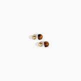 Dinosaur Designs Small Ball Stud Earrings in Tortoise Colour resin with Brushed Nano-Coated Brass Material..