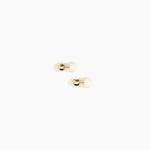 Dinosaur Designs Small Ball Stud Earrings in Cream Colour resin with Brushed Nano-Coated Brass Material..
