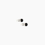 Dinosaur Designs Small Ball Stud Earrings in Black Colour resin with Silver-Plated Brass Material.
