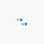 Dinosaur Designs Small Ball Stud Earrings in Sky Colour resin with Silver-Plated Brass Material.
