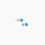Dinosaur Designs Small Ball Stud Earrings in Sky Colour resin with Silver-Plated Brass Material.