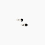 Dinosaur Designs Small Polished Ball Stud Earrings in Black Colour resin with Silver-Plated Brass Material....