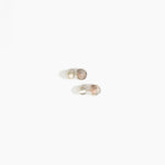 Dinosaur Designs Small Ball Stud Earrings in Sandy Pearl Colour resin with Silver-Plated Brass Material.