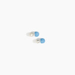 Dinosaur Designs Small Ball Stud Earrings in Sky Colour resin with Brushed Silver-Plated Brass Material..