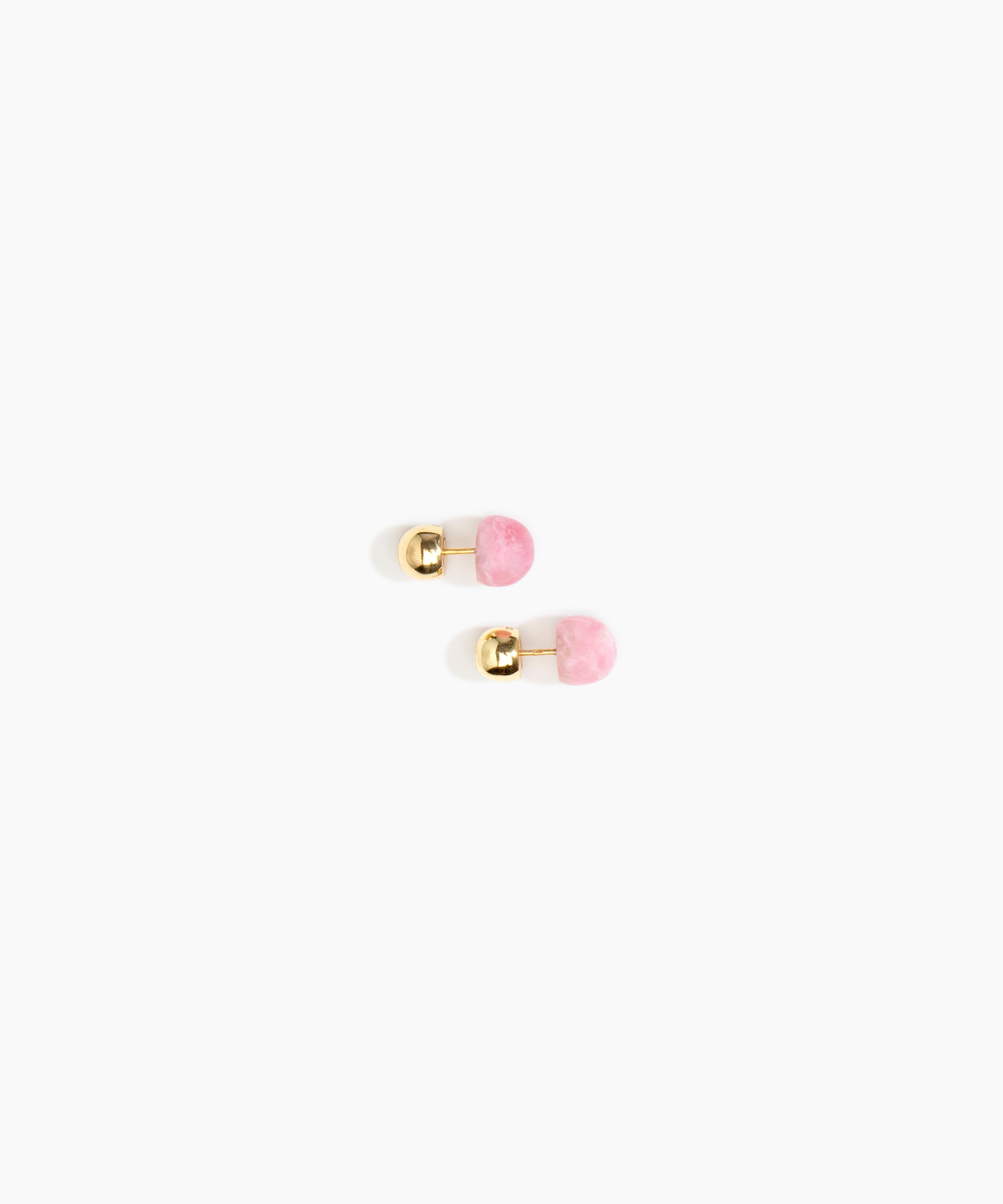 Dinosaur Designs Small Ball Stud Earrings in Shell Pink Colour resin with Nano-Coated Brass Material