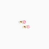 Dinosaur Designs Small Ball Stud Earrings in Shell Pink Colour resin with Nano-Coated Brass Material.