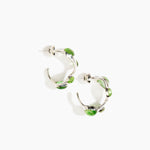 Dinosaur Designs Watercolour silver-plated brass hoop earrings with Grass green coloured glass beads.