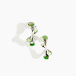 Dinosaur Designs Watercolour silver-plated brass hoop earrings with Grass green coloured glass beads.