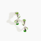 Dinosaur Designs Watercolour silver-plated brass hoop earrings with Grass green coloured glass beads.
