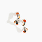 Dinosaur Designs Watercolour silver-plated brass hoop earrings with Strawberry red coloured glass beads.
