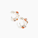 Dinosaur Designs Watercolour silver-plated brass hoop earrings with Strawberry red coloured glass beads.